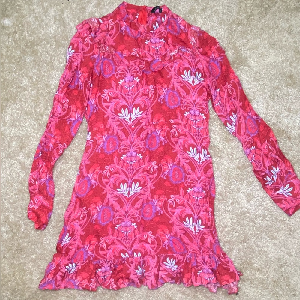 Zara satin feel paisley print mini dress